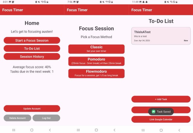 Focus Timer Android App