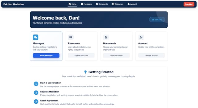 Eviction mediation platform